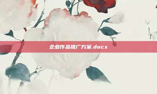 企业作品推广方案.docx