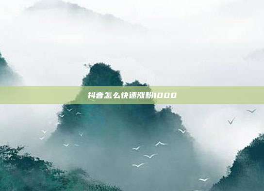 抖音怎么快速涨粉1000