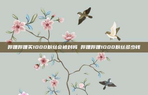 哔哩哔哩买1000粉丝会被封吗 哔哩哔哩1000粉丝多少钱