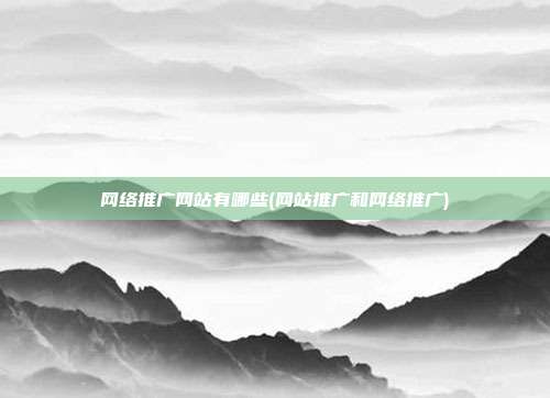 网络推广网站有哪些(网站推广和网络推广)