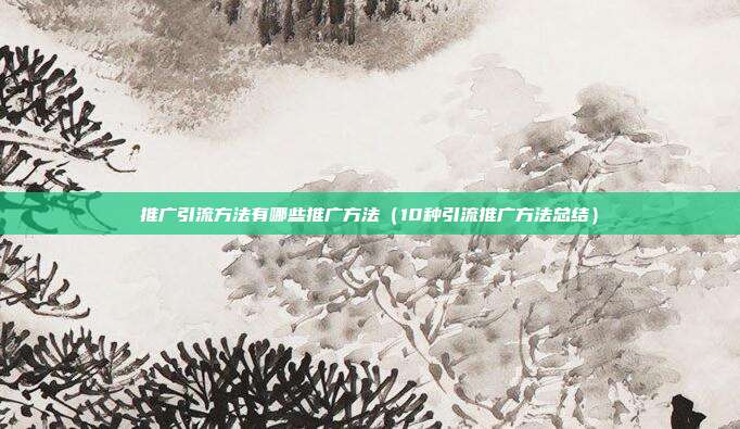 推广引流方法有哪些推广方法(10种引流推广方法总结)