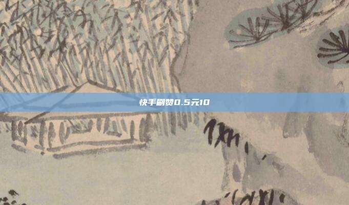 快手刷赞0.5元10