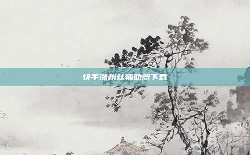 快手涨粉丝辅助器下载