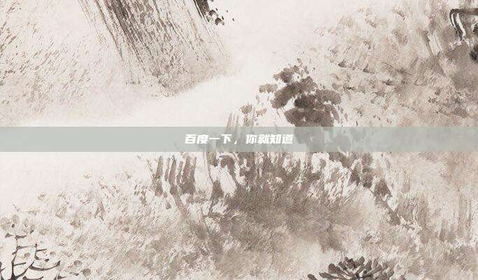 百度一下，你就知道