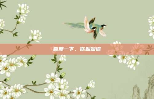 百度一下，你就知道