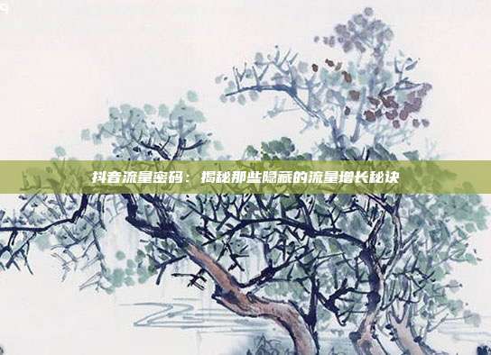 抖音流量密码:揭秘那些隐藏的流量增长秘诀