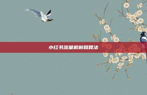 小红书流量机制和算法