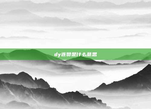 dy连赞是什么意思