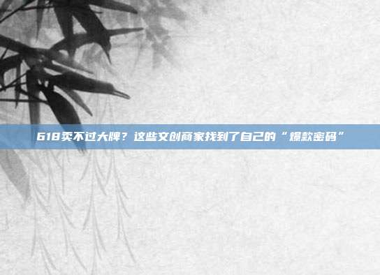 618卖不过大牌?这些文创商家找到了自己的“爆款密码”