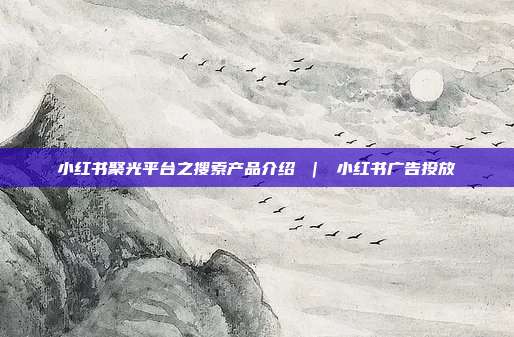 小红书聚光平台之搜索产品介绍 | 小红书广告投放
