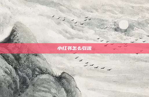 小红书怎么引流