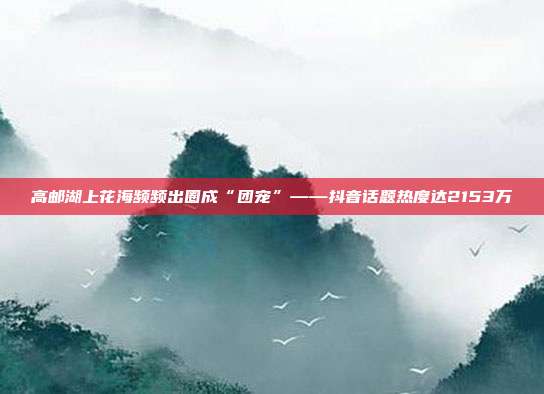 高邮湖上花海频频出圈成“团宠”——抖音话题热度达2153万