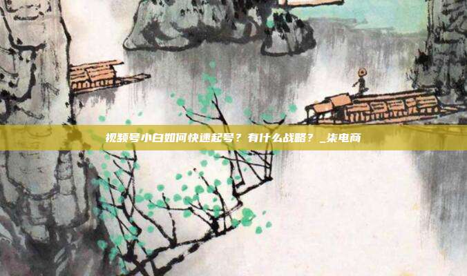 视频号小白如何快速起号？有什么战略？_柒电商