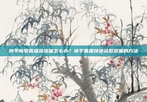 快手新号直播没流量怎么办？快手直播快速获取流量的方法