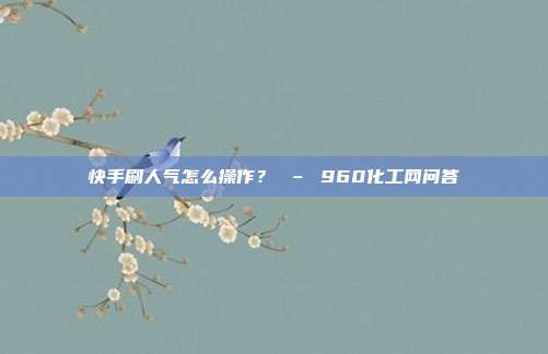 快手刷人气怎么操作？ – 960化工网问答