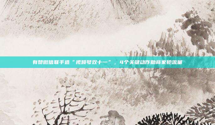 有赞微信联手造“视频号双十一”,4个关键动作助商家抢流量