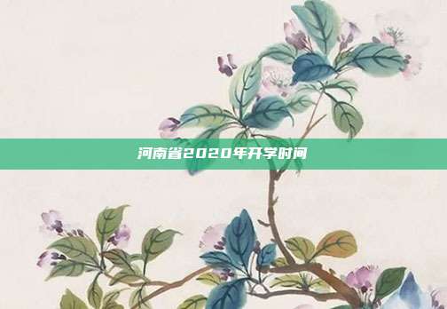 河南省2020年开学时间