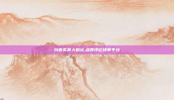 抖音买真人粉丝,点赞评论接单平台