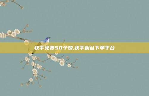 快手免费50个赞,快手粉丝下单平台