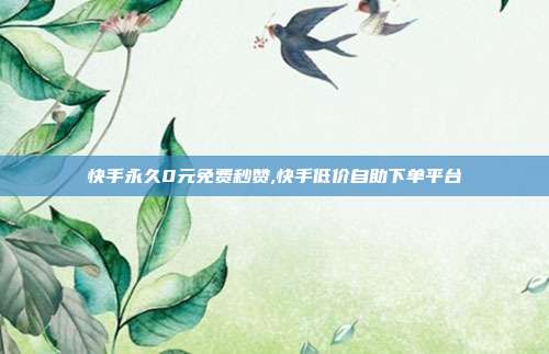 快手永久0元免费秒赞,快手低价自助下单平台