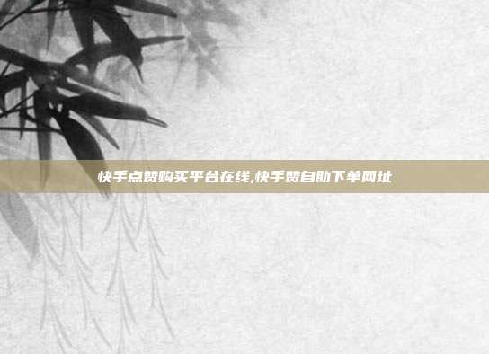 快手点赞购买平台在线,快手赞自助下单网址