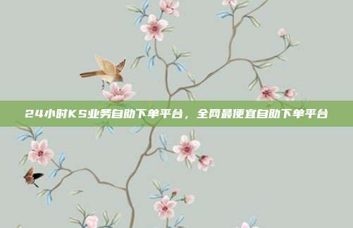 24小时KS业务自助下单平台，全网最便宜自助下单平台