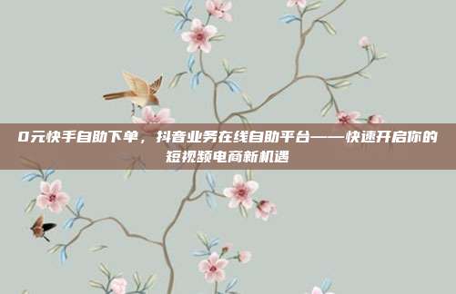 0元快手自助下单，抖音业务在线自助平台——快速开启你的短视频电商新机遇