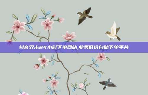 抖音双击24小时下单网站,业务低价自助下单平台