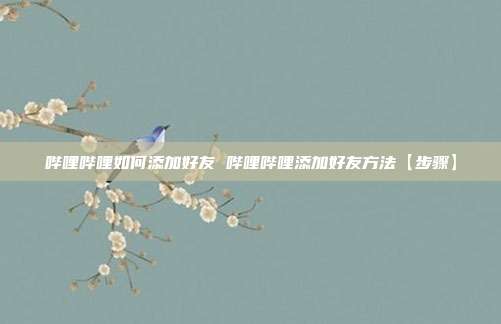 哔哩哔哩如何添加好友 哔哩哔哩添加好友方法【步骤】