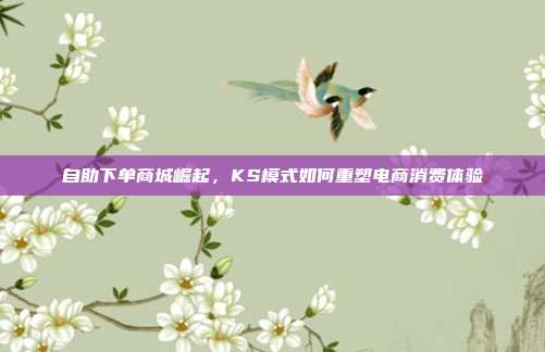 自助下单商城崛起,KS模式如何重塑电商消费体验