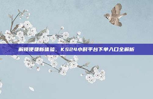 解锁便捷新体验,KS24小时平台下单入口全解析