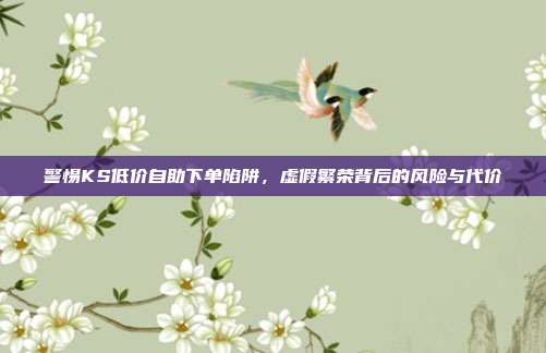 警惕KS低价自助下单陷阱，虚假繁荣背后的风险与代价