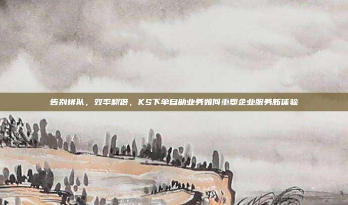 告别排队，效率翻倍，KS下单自助业务如何重塑企业服务新体验