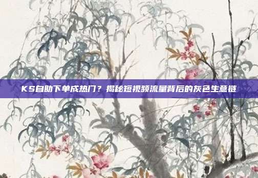 KS自助下单成热门?揭秘短视频流量背后的灰色生意链