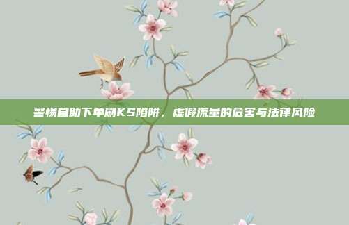 警惕自助下单刷KS陷阱,虚假流量的危害与法律风险