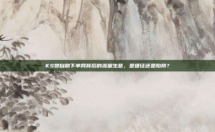 KS赞自助下单网背后的流量生意，是捷径还是陷阱？