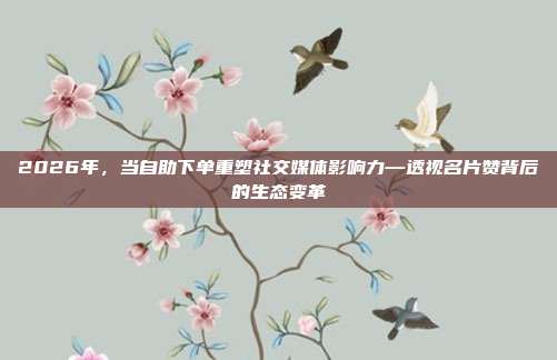 2026年，当自助下单重塑社交媒体影响力—透视名片赞背后的生态变革