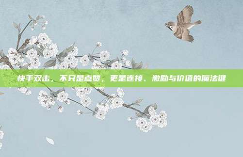快手双击,不只是点赞,更是连接、激励与价值的魔法键
