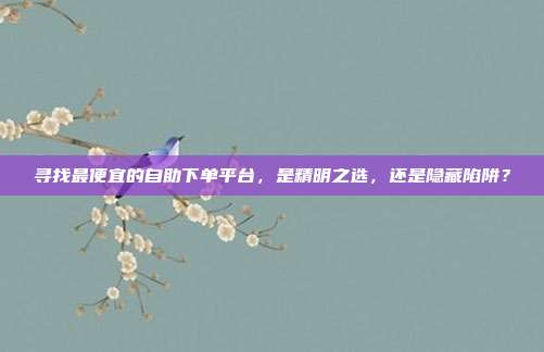 寻找最便宜的自助下单平台，是精明之选，还是隐藏陷阱？