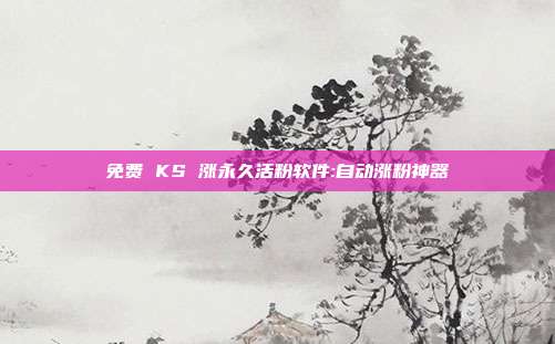 免费 KS 涨永久活粉软件:自动涨粉神器