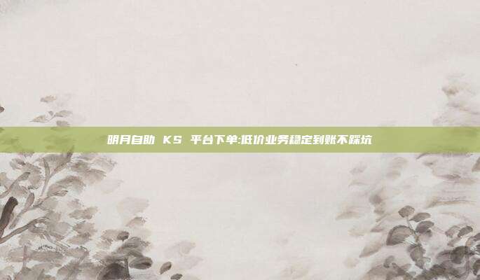 明月自助 KS 平台下单:低价业务稳定到账不踩坑
