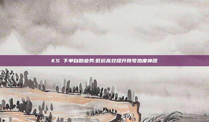 KS 下单自助业务:低价高效提升账号热度神器