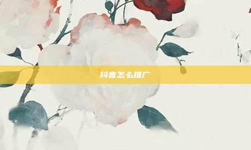 抖音怎么推广