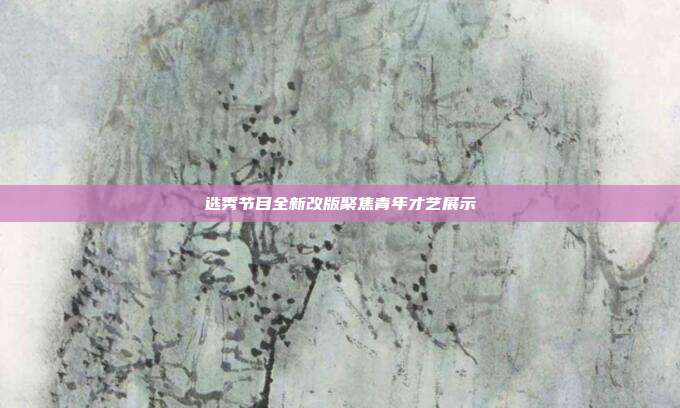 选秀节目全新改版聚焦青年才艺展示