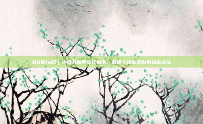 从0到1w粉｜小红书新手成长指南，普通人也能复制的爆款心法