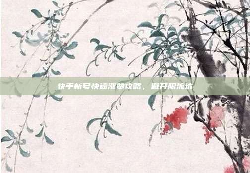 快手新号快速涨赞攻略，避开限流坑