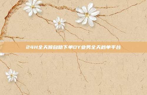 24H全天候自助下单DY业务全天秒单平台