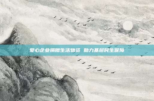 爱心企业捐赠生活物资 助力基层民生保障
