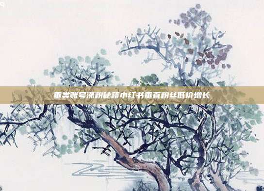垂类账号涨粉秘籍小红书垂直粉丝低价增长