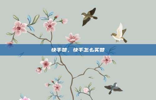 快手赞,快手怎么买赞